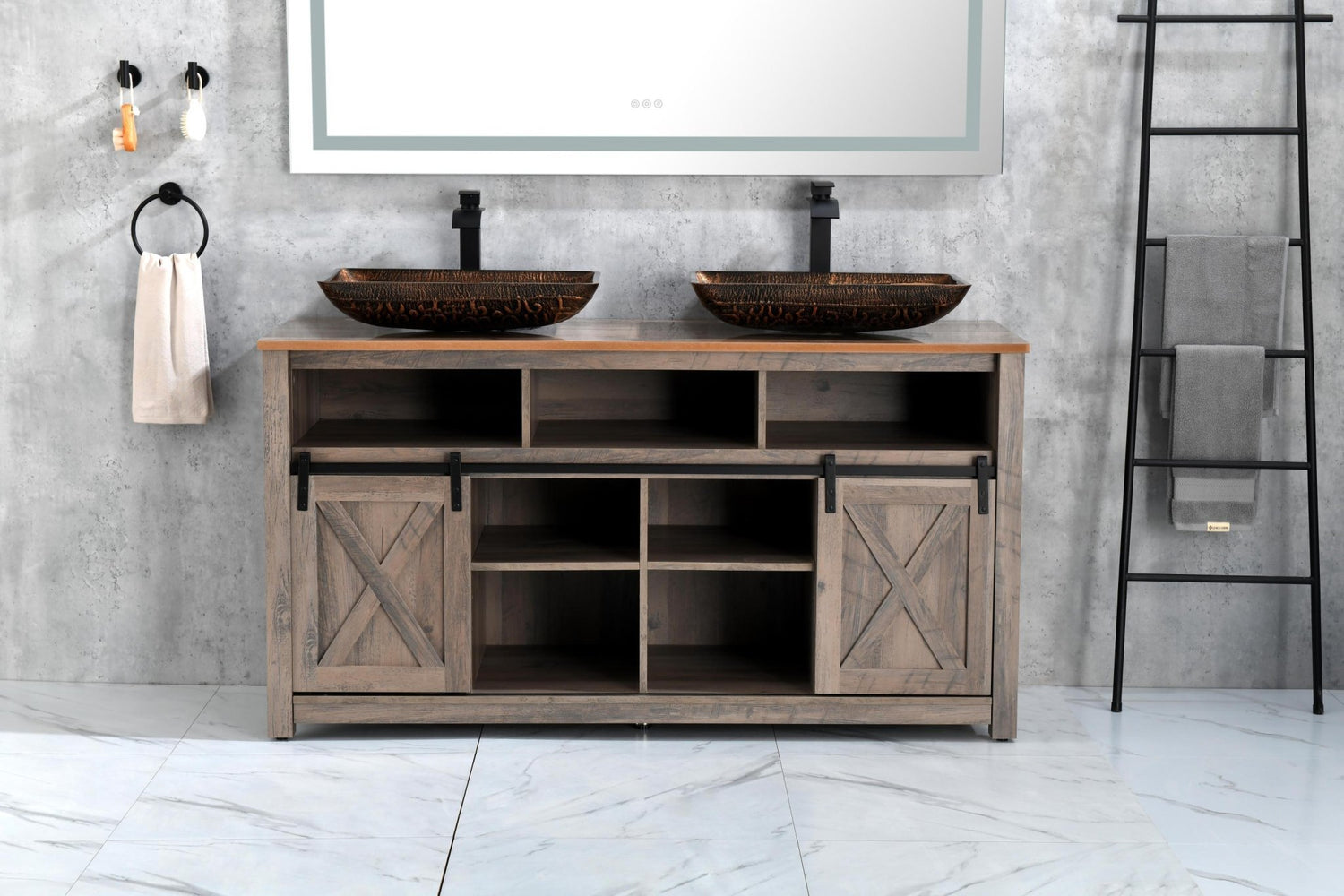 84*30LED Lighted Bathroom Wall Mounted Mirror with High Lumen+Anti - Fog Separately Control+Dimmer Function | Home Elegance USA