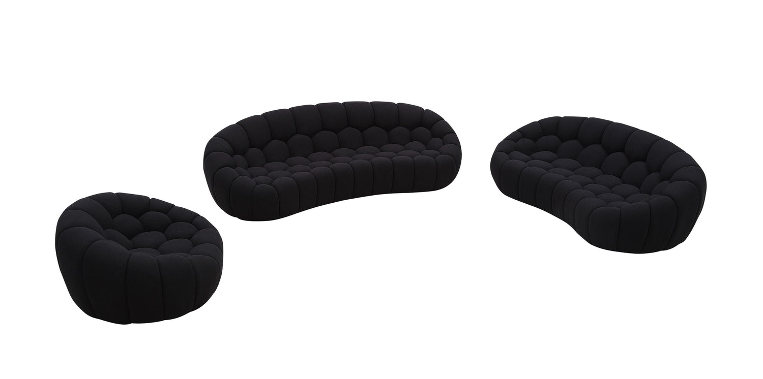 Divani Casa Yolonda - Modern Curved Black Fabric Sofa Set | VIG - Home Elegance USA