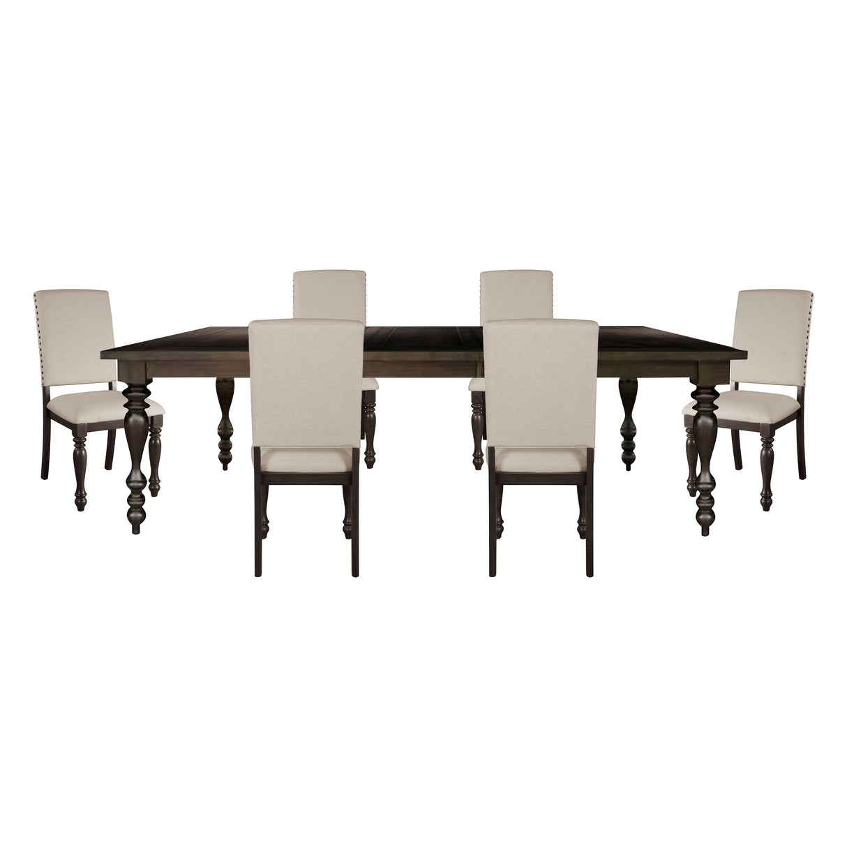 Begonia 7 Piece Dining Room Set In Grayish Brown 1718Gy-90-7Set | Homelegance - sold by Home Elegance USA