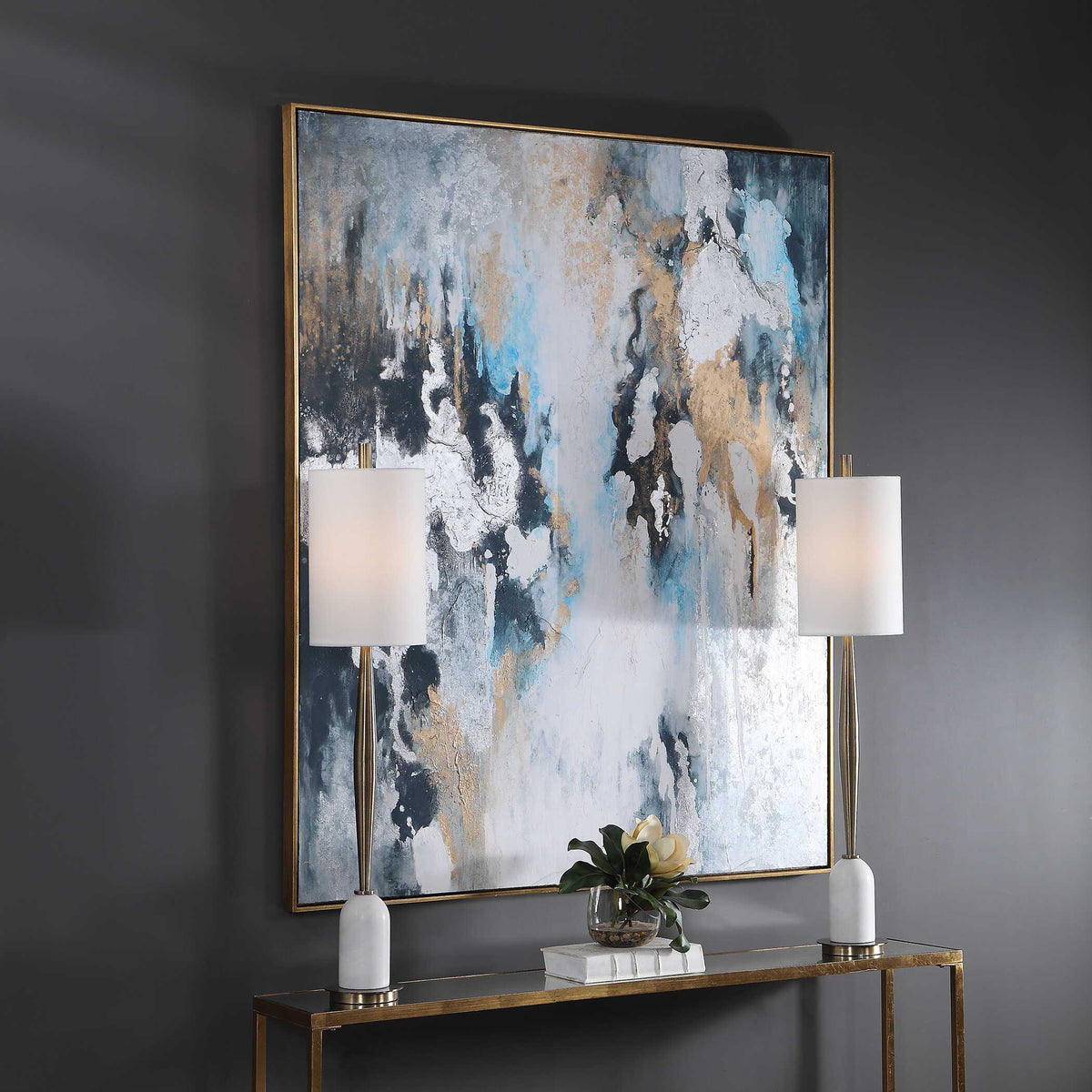 Stormy Seas Seas Hand Painted Canvas - Blue by Uttermost - View 5