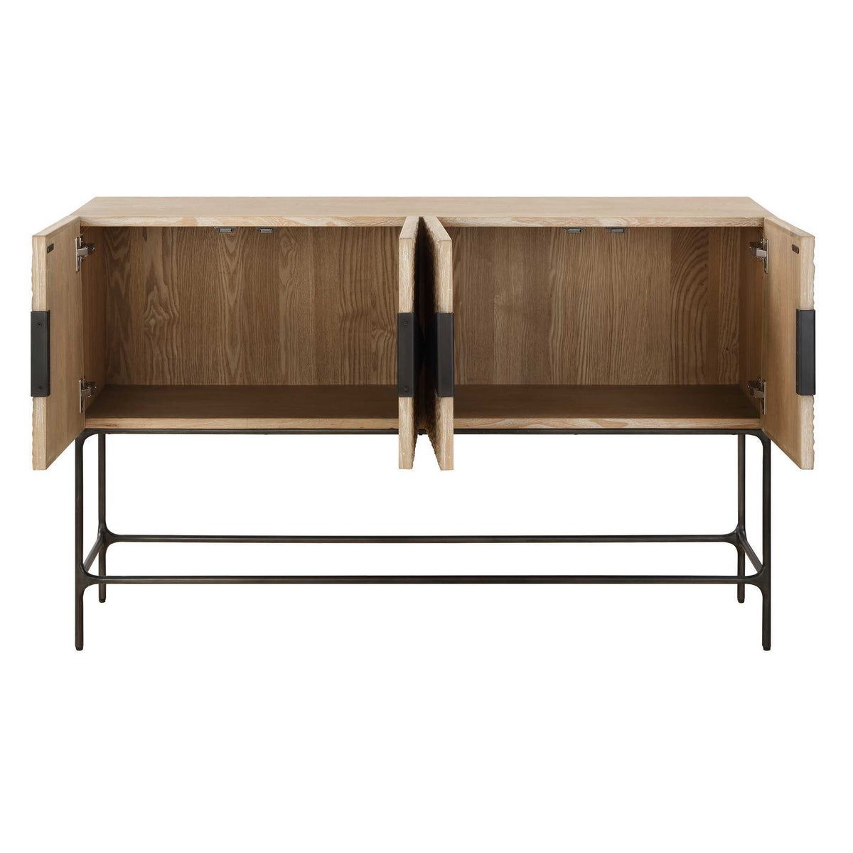 Lunar 4 Door Elm Wood Cabinet - Light Brown by Uttermost - View 6