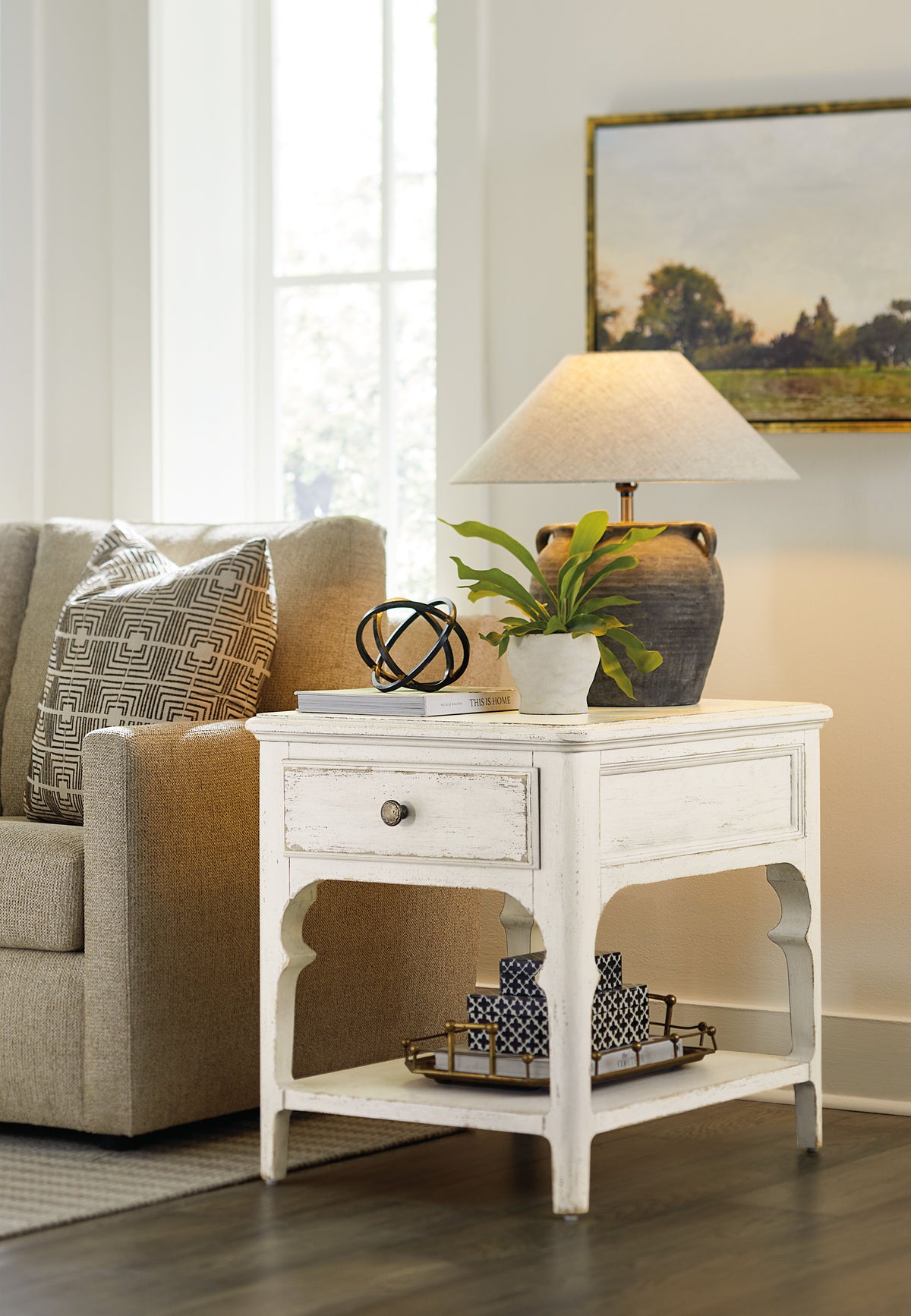 Americana End Table - White by Hooker Furniture - View 2