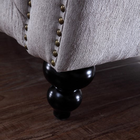 Alexandrina Grey Tufted Velvet Sofa - View Image 1