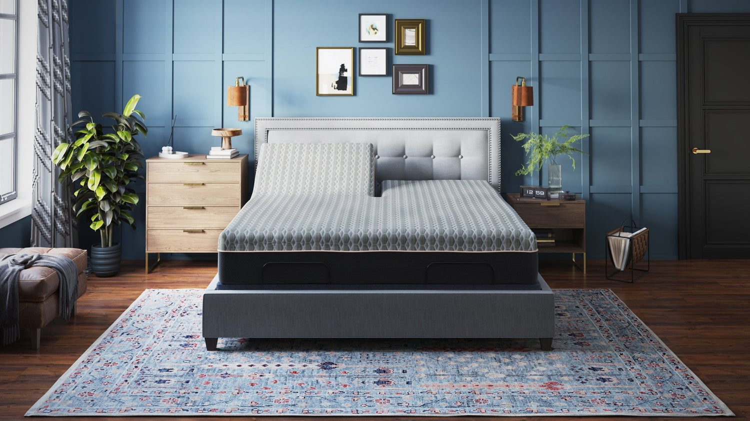Copper Lux Hybrid 12' Split Top King Mattress With Copper Infused Contouring Memory Comfort Layer and Supportive Coil System