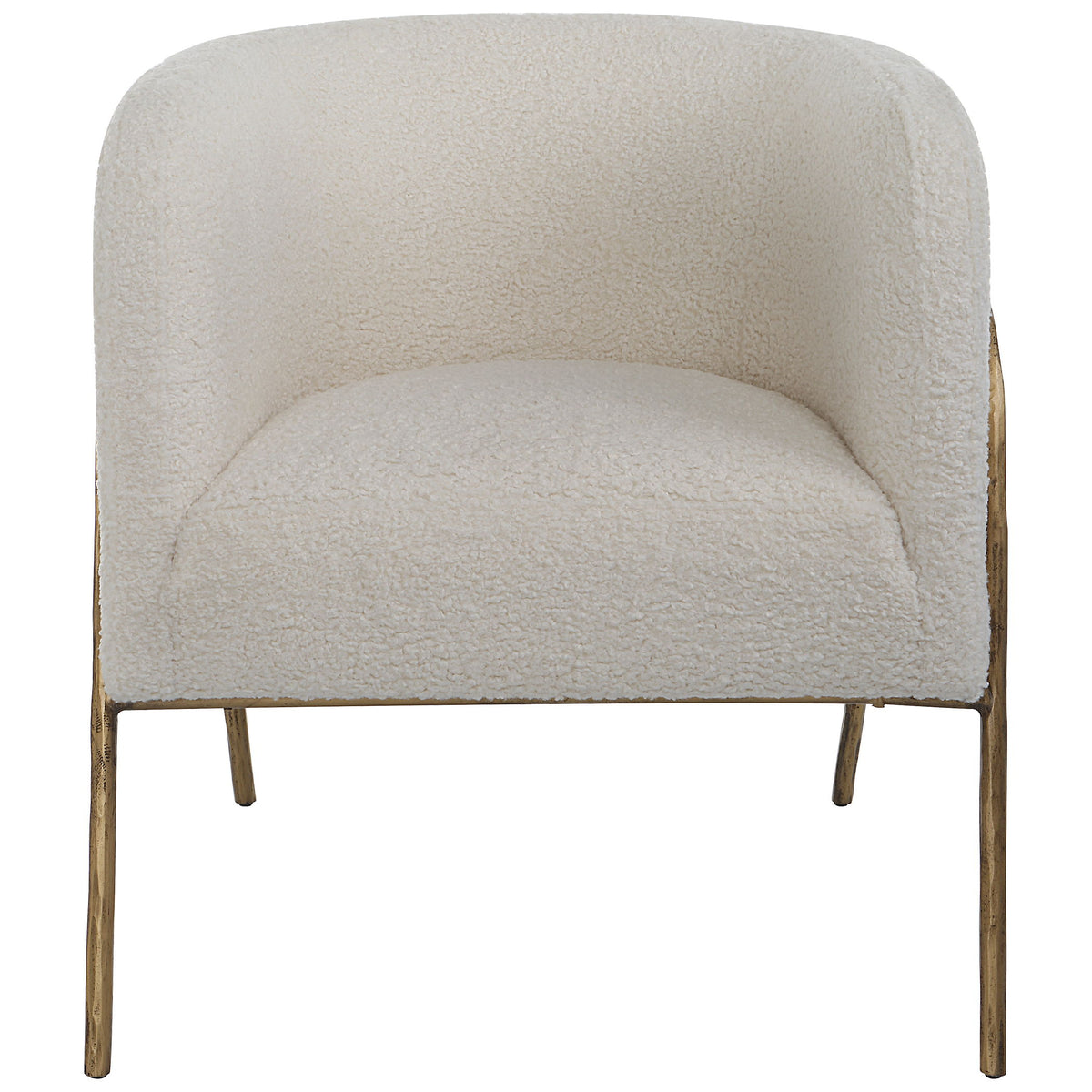 Jacobsen Shearling Accent Chair Off White - White / Light Brown by Uttermost - View 1