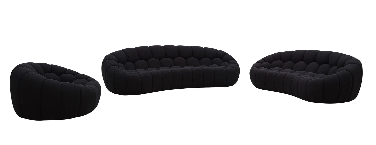 Divani Casa Yolonda - Modern Curved Black Fabric Sofa Set | VIG - Home Elegance USA