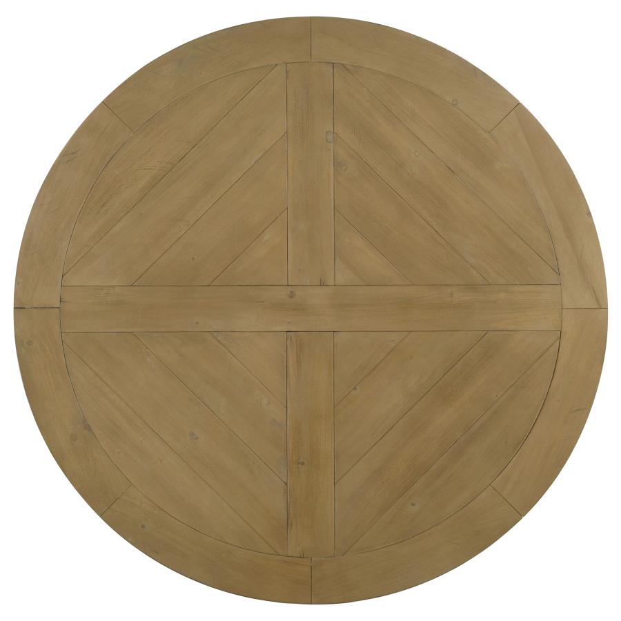 Florence 7 - piece Round Dining Set Rustic Smoke and Oatmeal | Coaster | Home Elegance USA