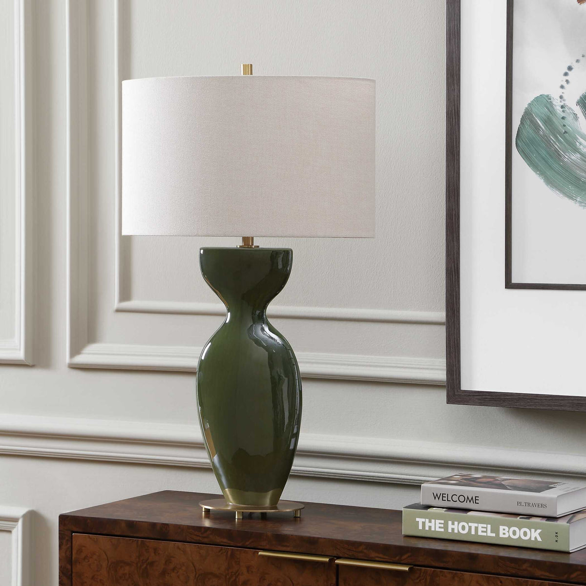 Curhan Glaze Table Lamp - Dark Green by Uttermost - View 3