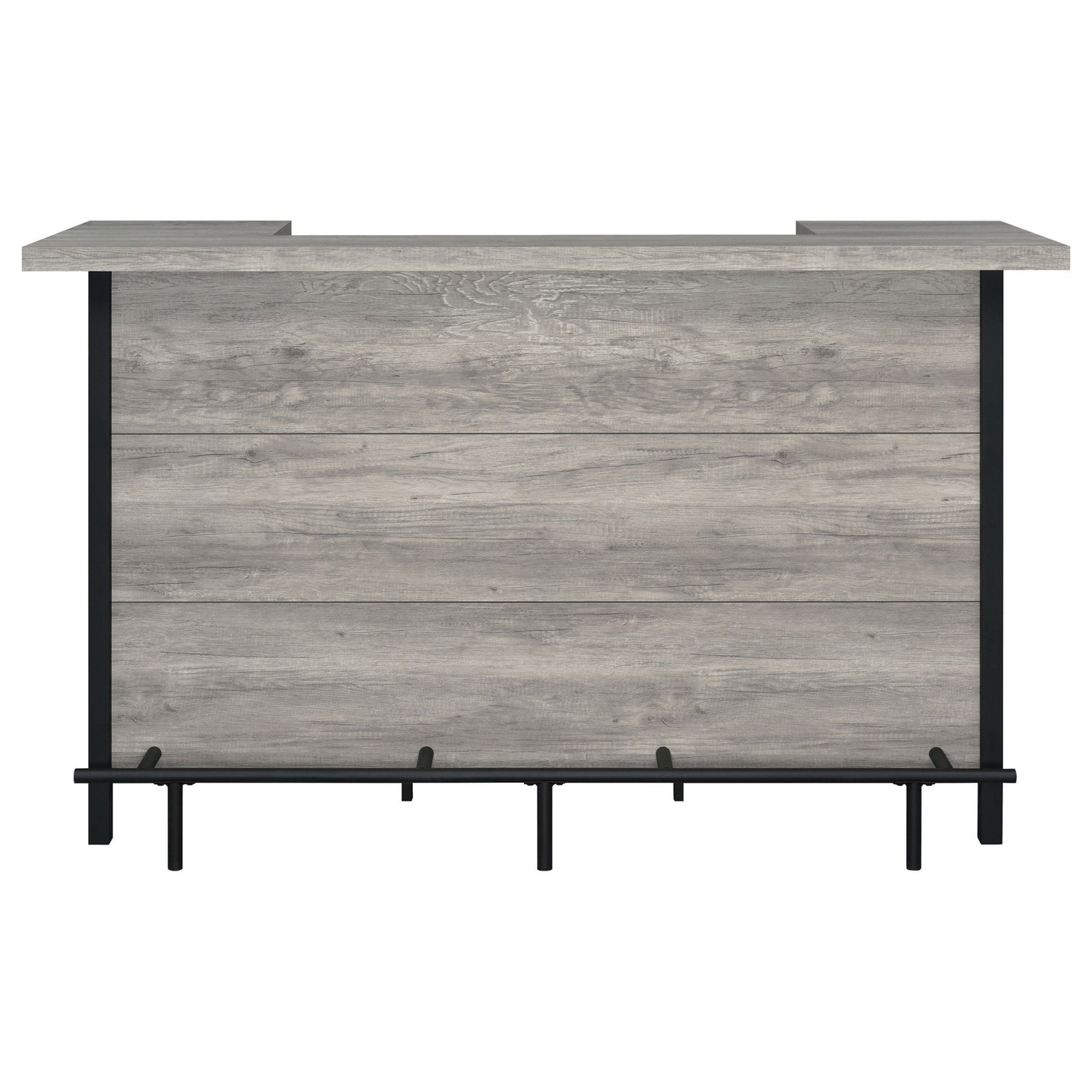 Bellemore Bar Unit with Footrest Grey Driftwood and Black | Coaster | Home Elegance USA