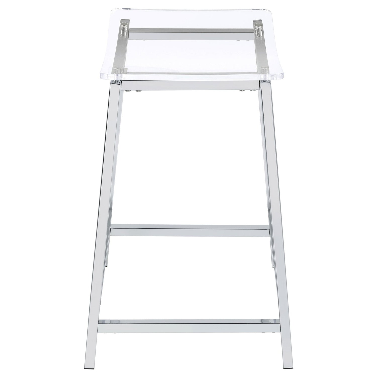 Counter Stool - Jovani Acrylic Backless Counter Height Bar Stools Clear and Chrome (Set of 2)