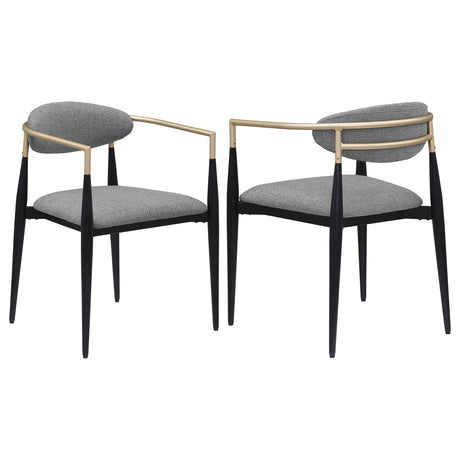Alexis Fabric Upholstered Dining Arm Chair Grey (Set of 2) - Home Elegance USA
