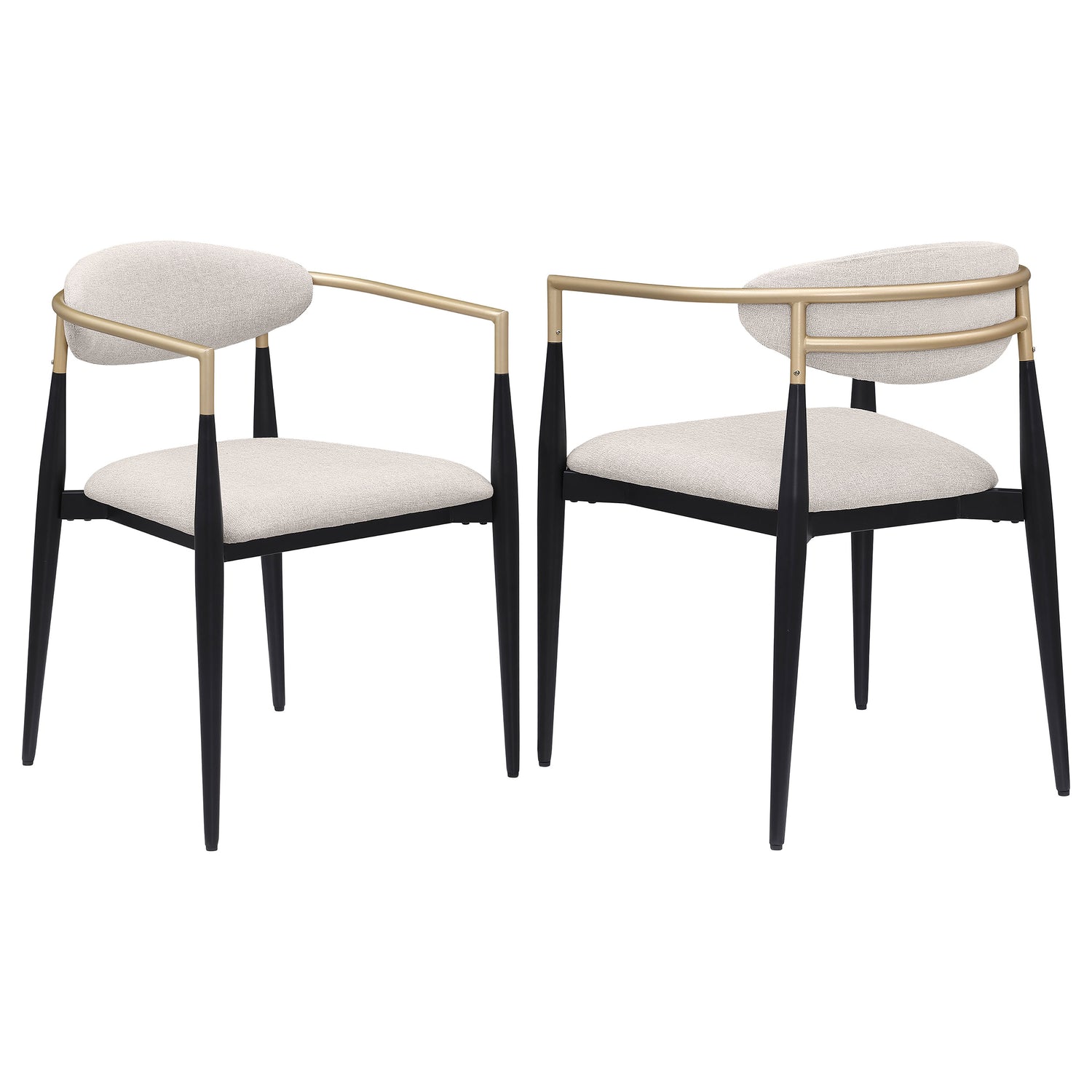 Alexis Fabric Upholstered Dining Arm Chair Beige (Set of 2) - Home Elegance USA