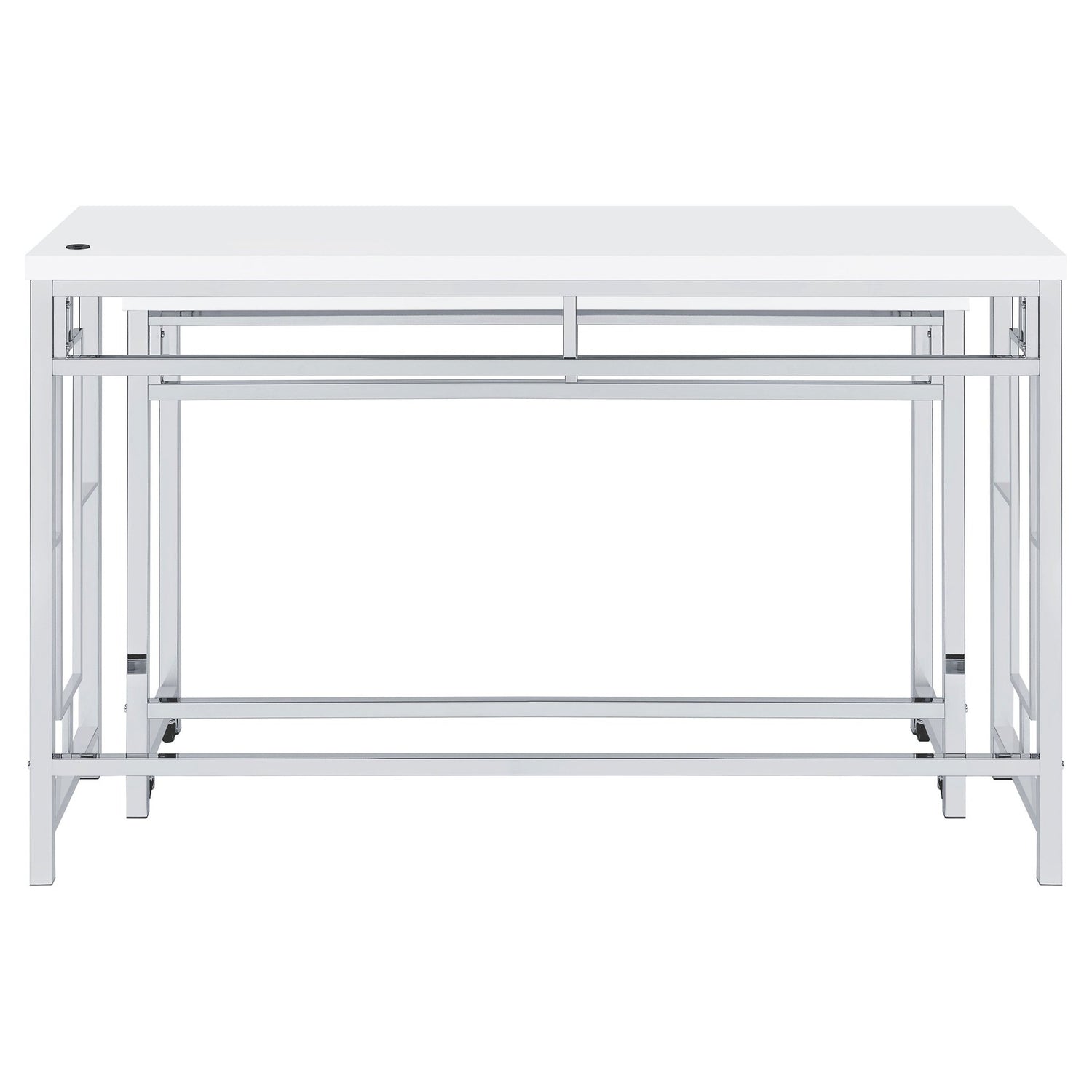 Jackson 4 - piece Multipurpose Counter Height Table Set White and Chrome | Coaster | Home Elegance USA