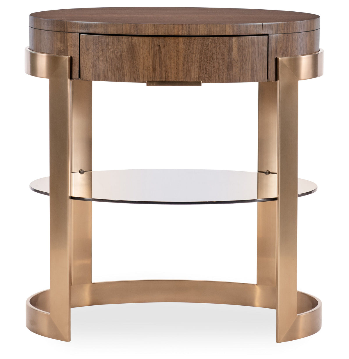 Eleana Oval Nightstand Medium Wood / Gold - Dark Brown / Gold by Hooker Furniture - View 4