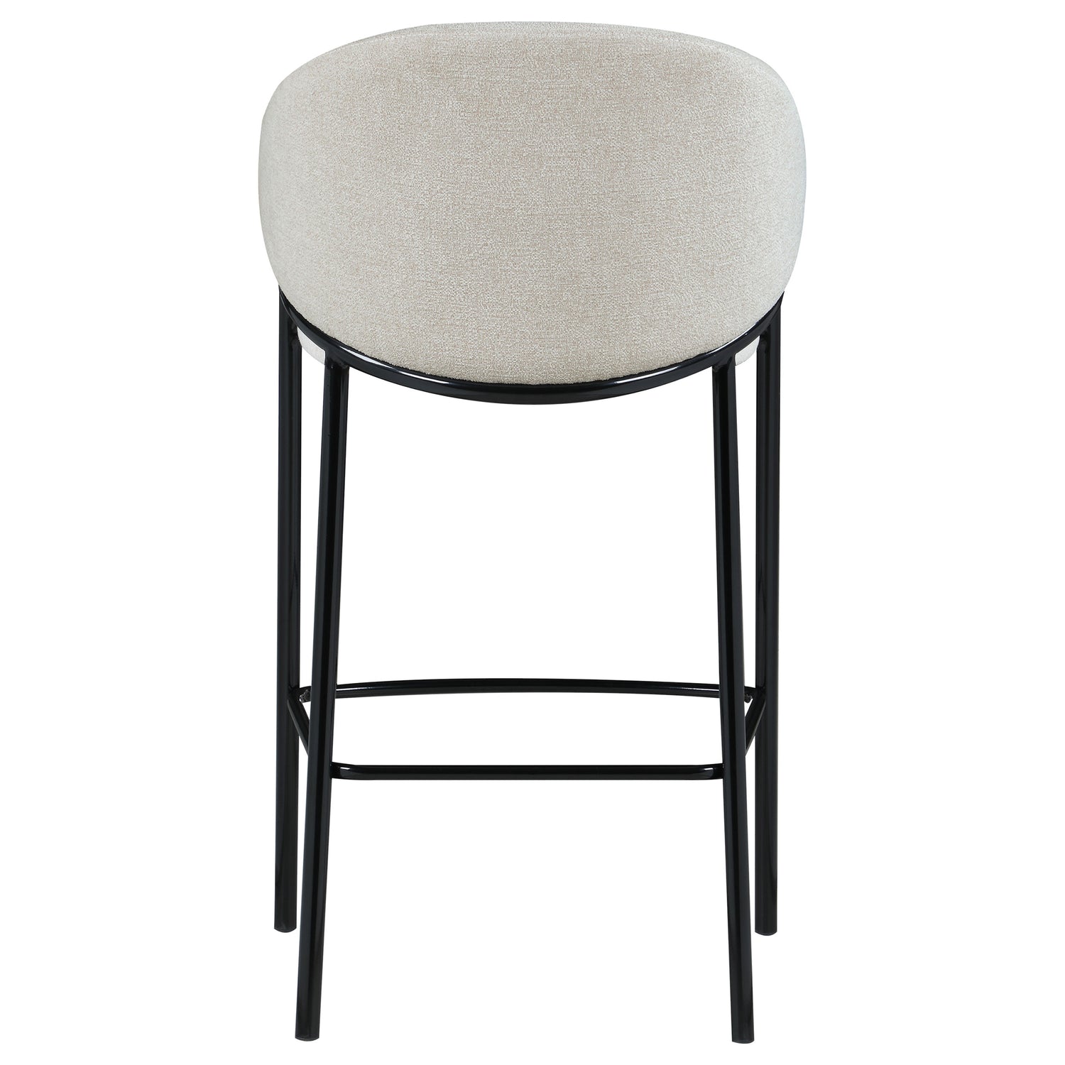 Bar Stool - Chadwick Sloped Arm Bar Stools Beige and Glossy Black (Set of 2)