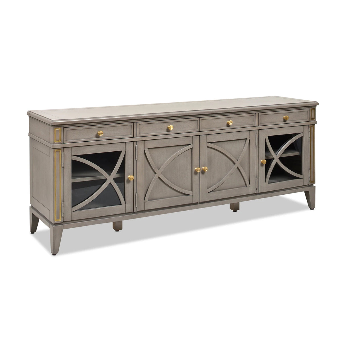 Dauphin 71' TV Stand Storage Display Console Table, Grey Cashmere Wood - sold by Home Elegance USA