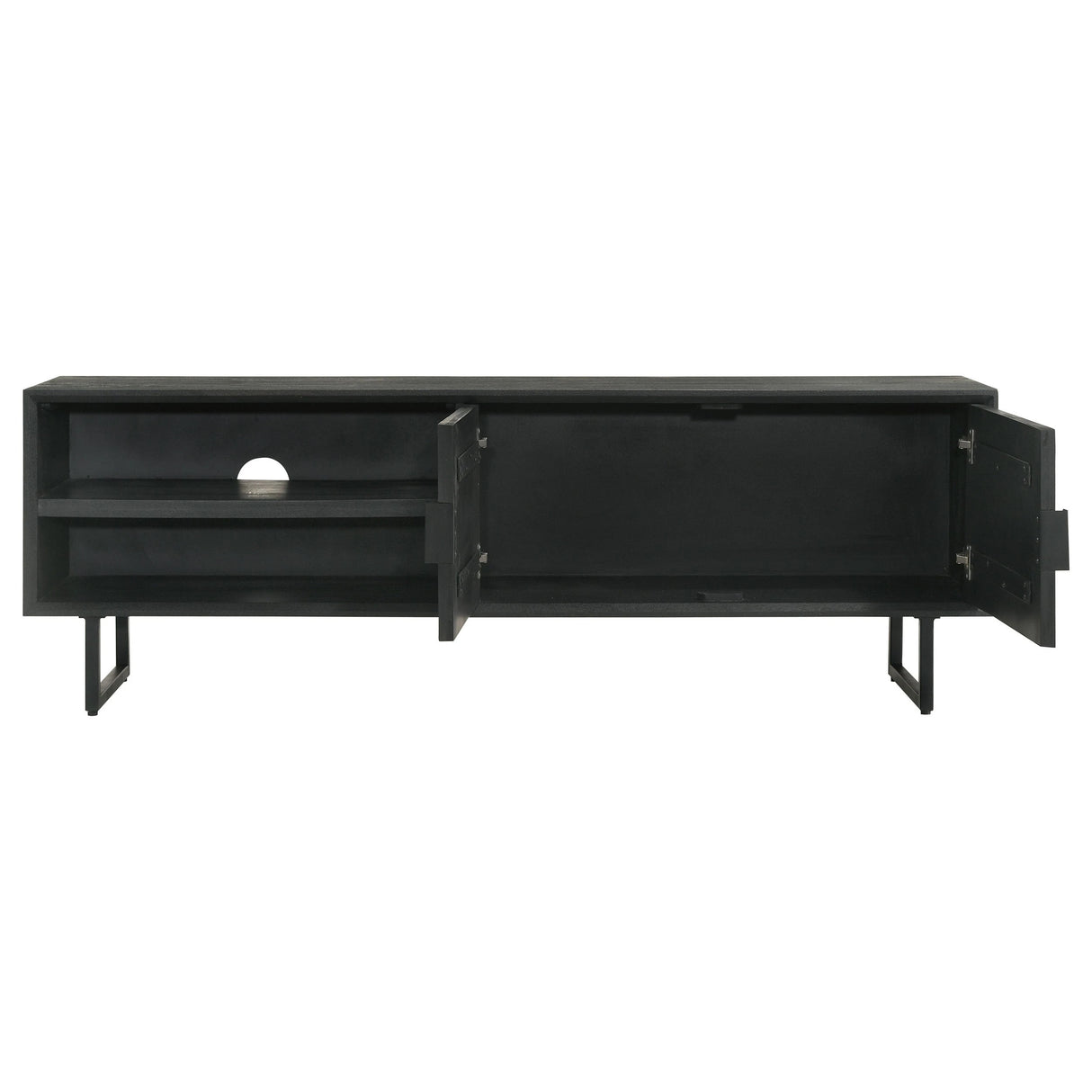 Manaya Charcoal Black 2-Door TV Stand - sold by Home Elegance USA