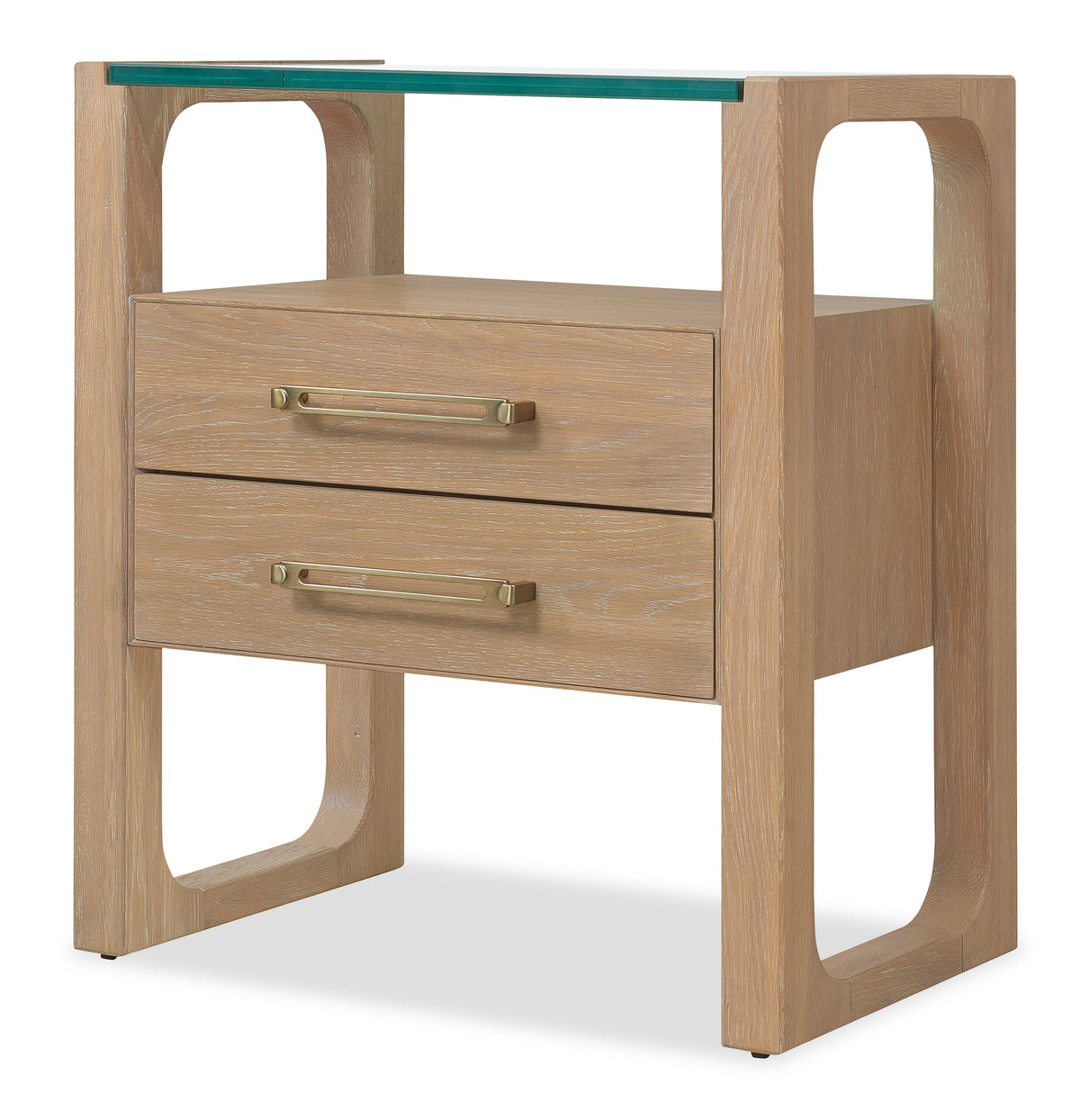 Banyon Bay Two Drawer Nightstand Desert Oak - Light Brown by Hooker Furniture - View 3