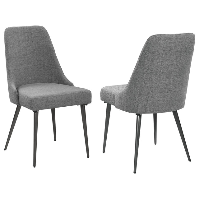 Alan Fabric Upholstered Dining Side Chair Grey (Set of 2) - Home Elegance USA