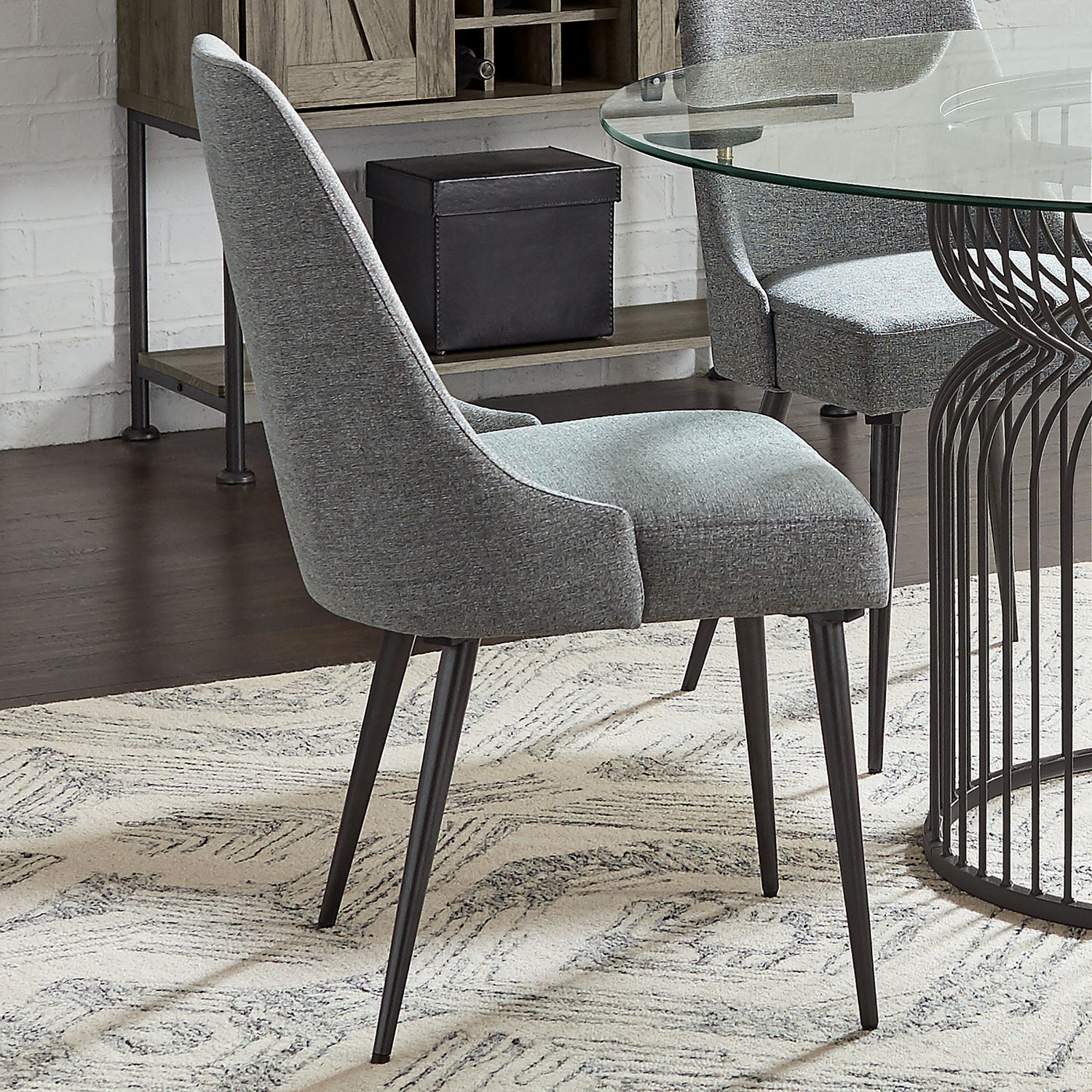 Alan Fabric Upholstered Dining Side Chair Grey (Set of 2) - Home Elegance USA