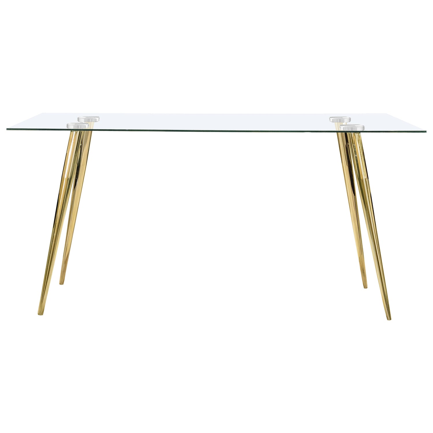 Gilman Rectangular 64-inch Glass Top Dining Table Gold - Home Elegance USA