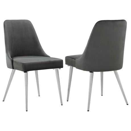 Cabianca Upholstered Dining Side Chair Grey (Set of 2) - Home Elegance USA