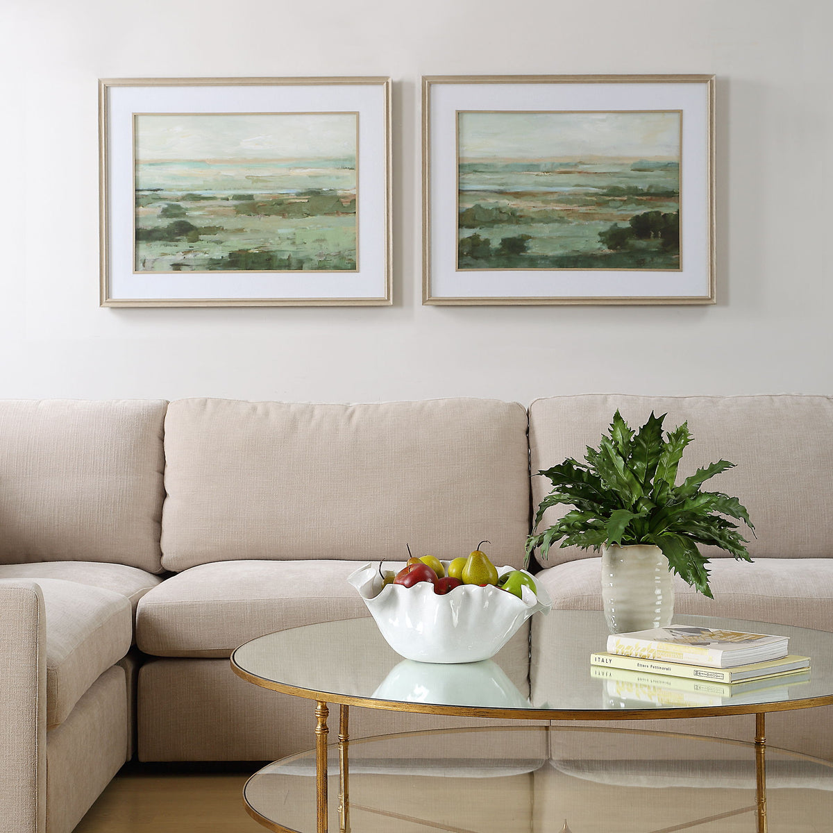Warm Valley Framed Prints (Set of 2) - Light Brown by Uttermost - View 2
