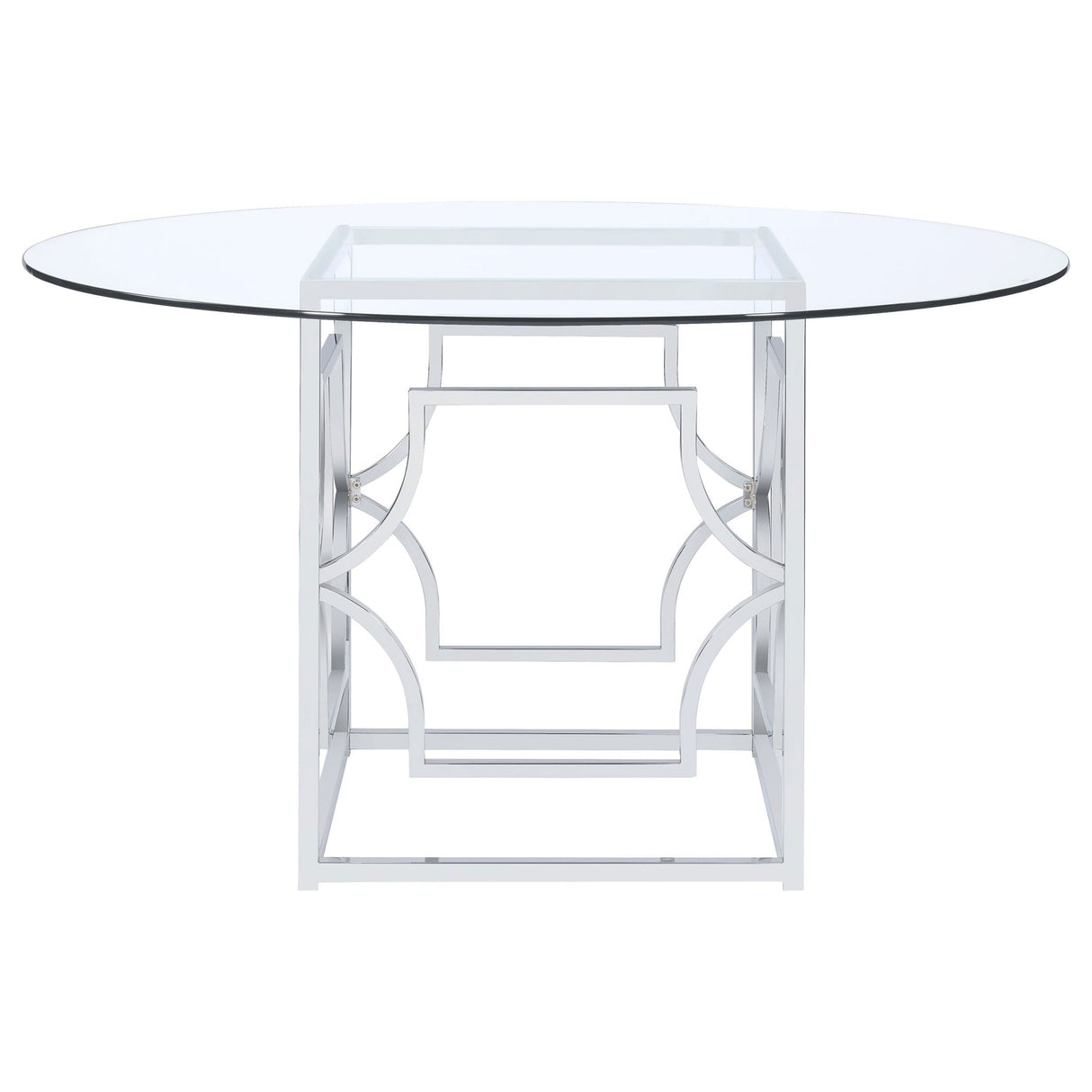 Dining Table - Starlight Round Glass Top Dining Table Clear and Chrome