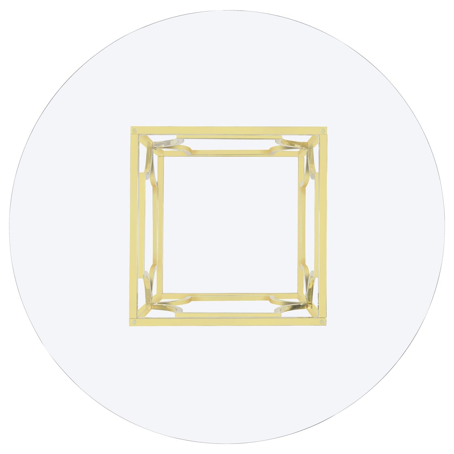 Dining Table - Starlight Round Glass Top Dining Table Clear and Brass