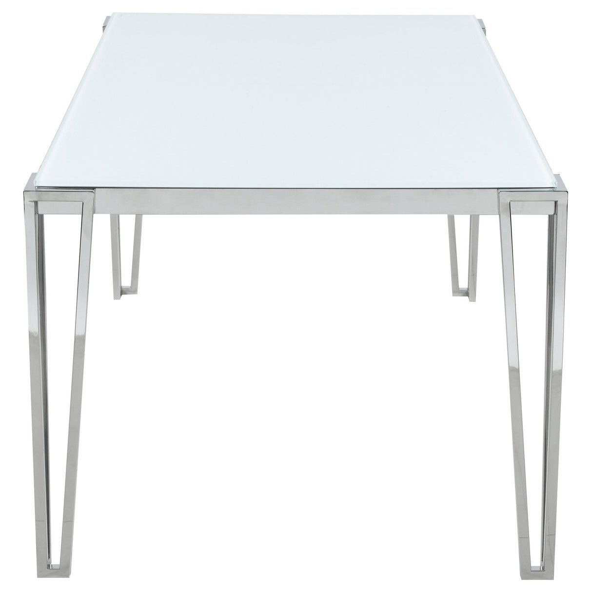 Dining Table - Pauline Rectangular Dining Table with Metal Leg White and Chrome