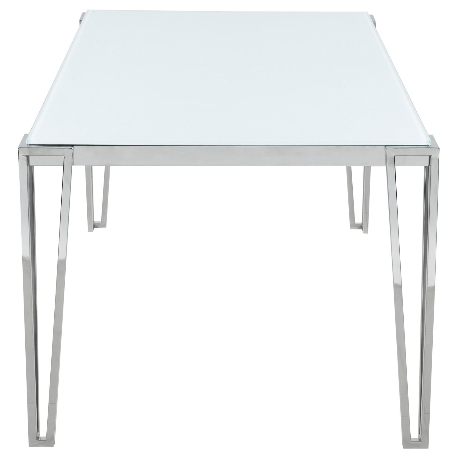 Dining Table - Pauline Rectangular Dining Table with Metal Leg White and Chrome