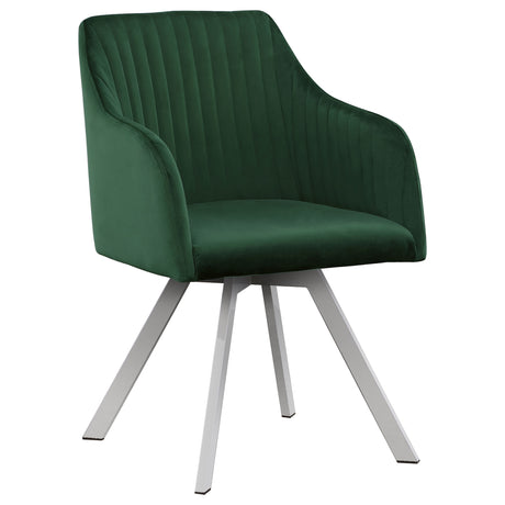 Arika Velvet Upholstered Swivel Dining Arm Chair Green - Home Elegance USA