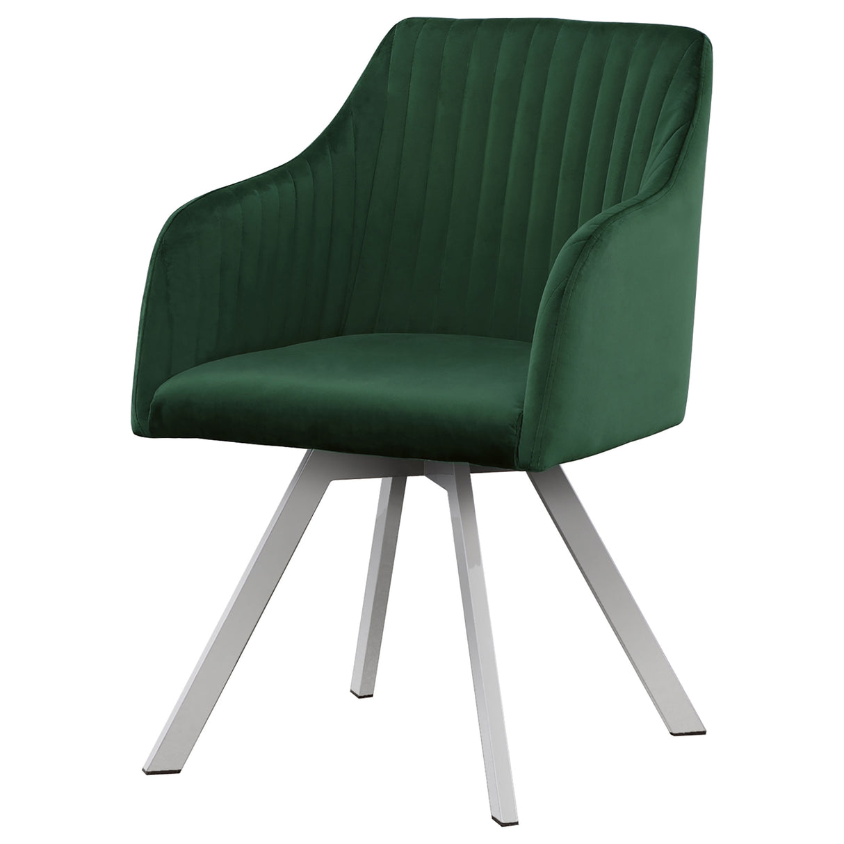 Arika Velvet Upholstered Swivel Dining Arm Chair Green - Home Elegance USA