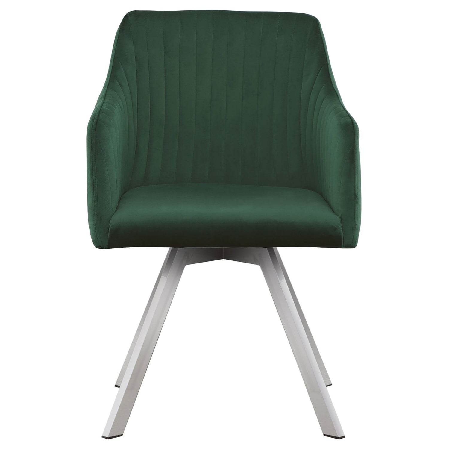 Veena 5 - piece Round Dining Set with Swivel Chairs Chrome and Green | Coaster | Home Elegance USA