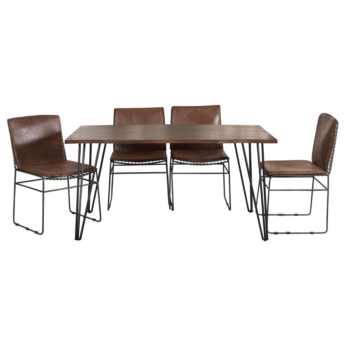 Topeka 5 - piece Dining Set Mango Cocoa and Gunmetal | Coaster | Home Elegance USA