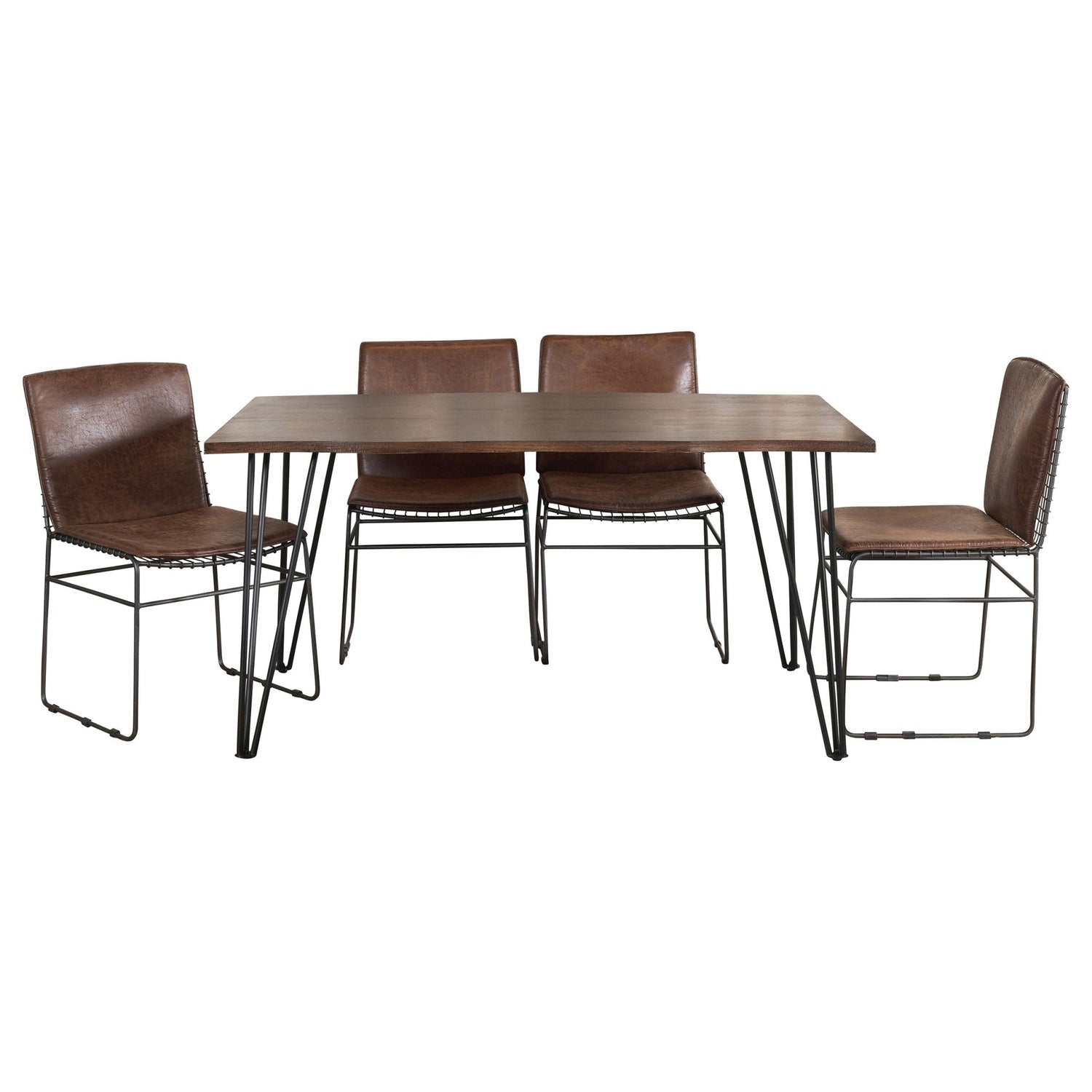 Topeka 5 - piece Dining Set Mango Cocoa and Gunmetal | Coaster | Home Elegance USA