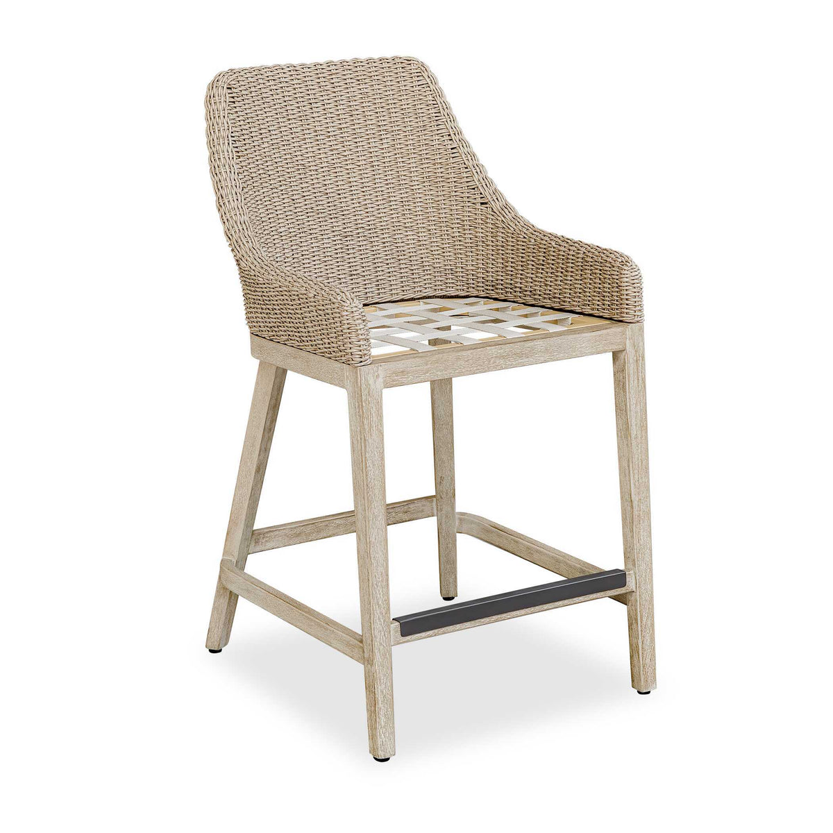 Paloma Outdoor Wicker Counter Stool Brown / Gray / White - Light Brown / White by Uttermost - View 7