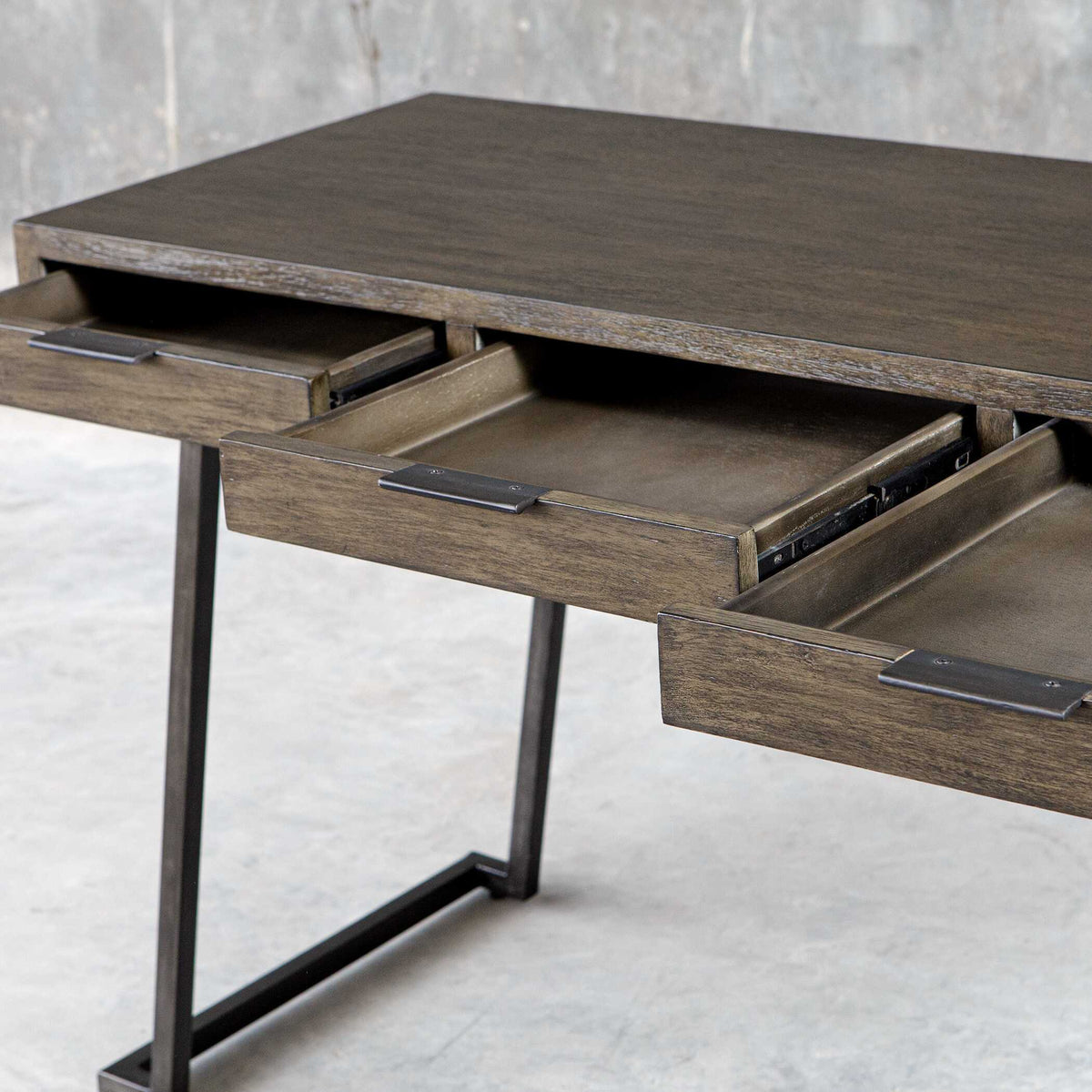 Comrade Natural Wood Desk - Dark Brown by Uttermost - View 7