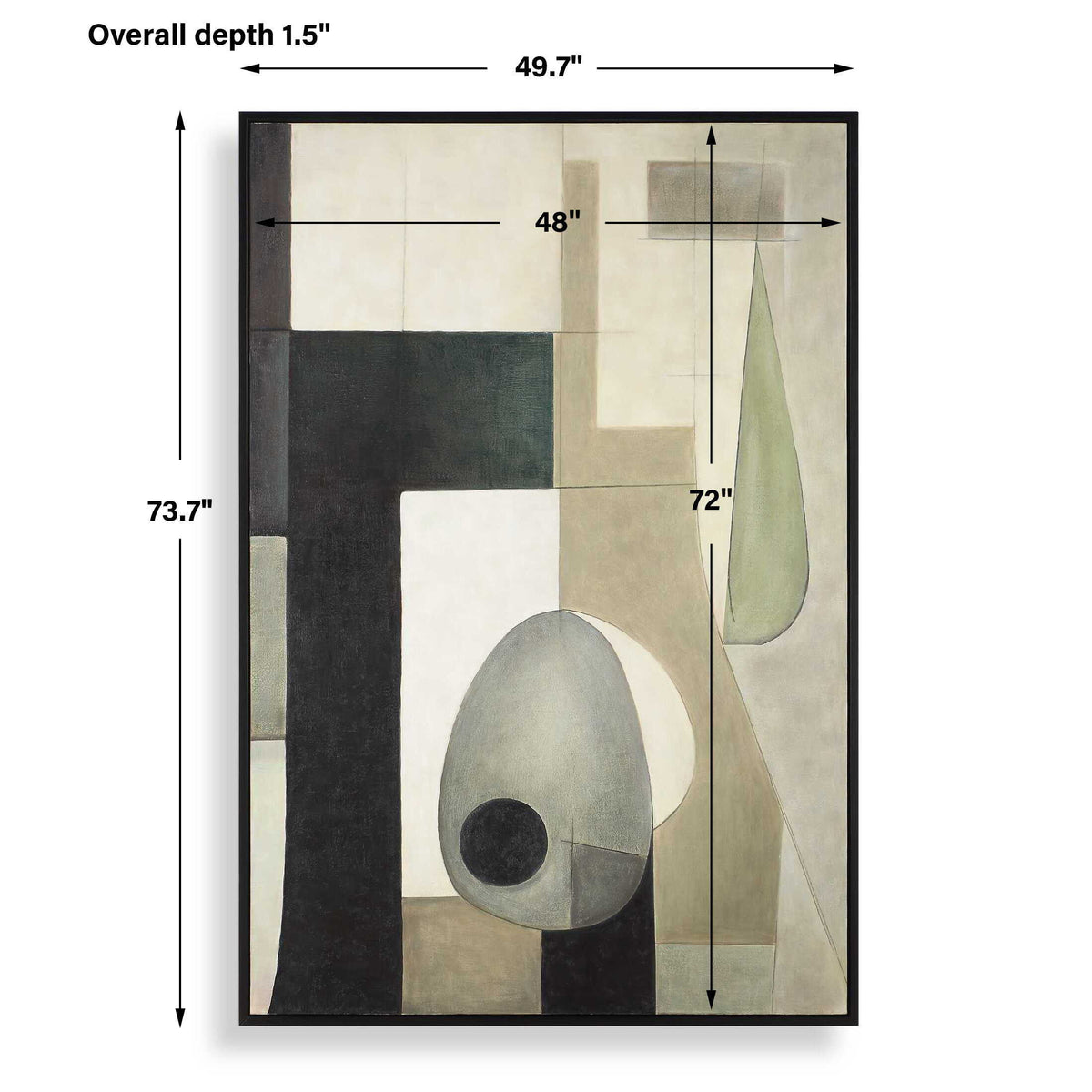 Fair Trade Geometric Abstract Art Black / Brown / Gray / Green - Black / Light Brown by Uttermost - View 7