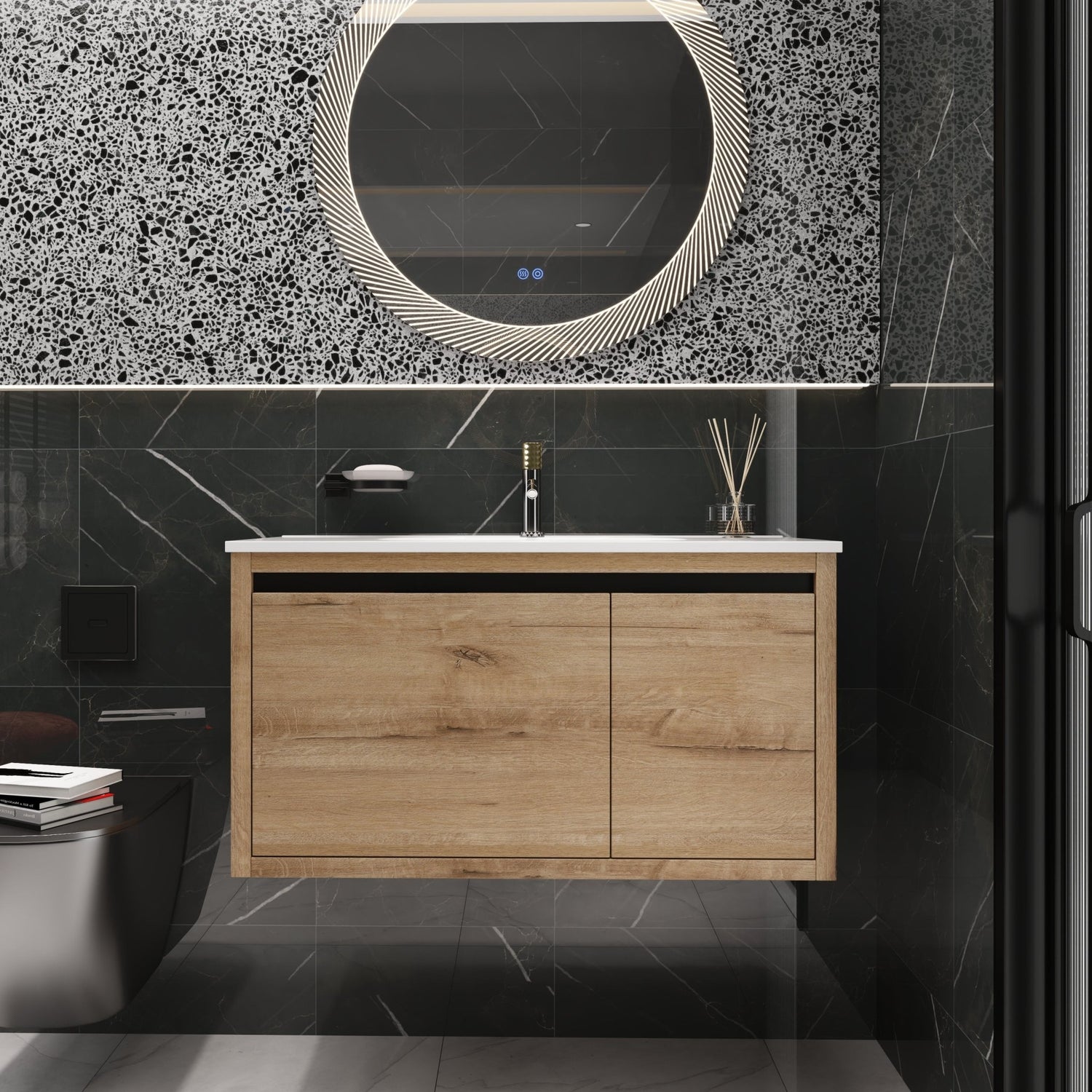 36 Inch Bathroom Vanity With Gel Sink | Home Elegance USA