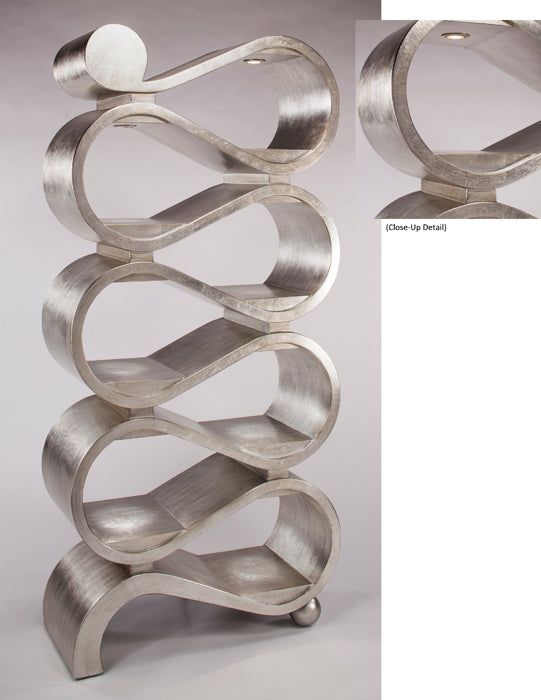 1971-C Etagere Silverleaf Handpainted with Lighting – Artmax - Home Elegance USA