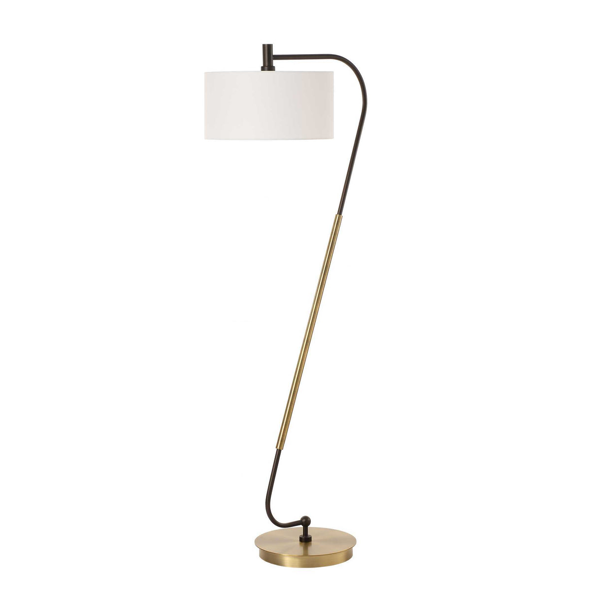 Irwin Floor Lamp Curved Brass - Bronze by Uttermost - View 4