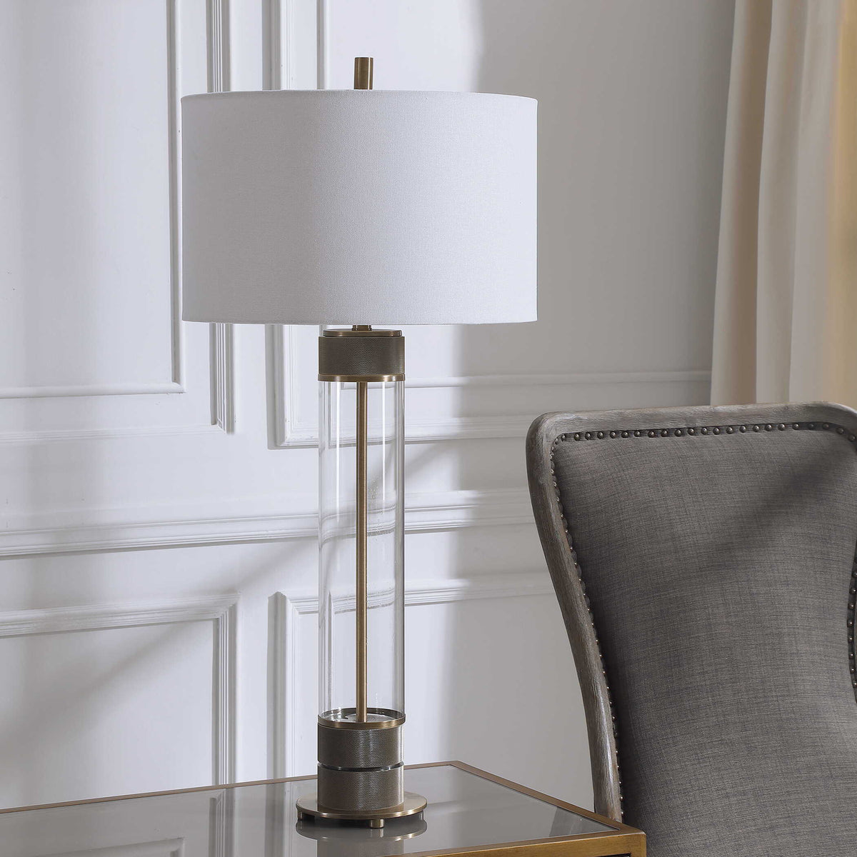 Anmer Industrial Table Lamp - Light Brown / White by Uttermost - View 3