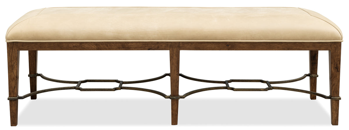 Cashiers Bed Bench Chestnut / Vintage Ecru - Beige / Dark Brown by Hooker Furniture - View 2