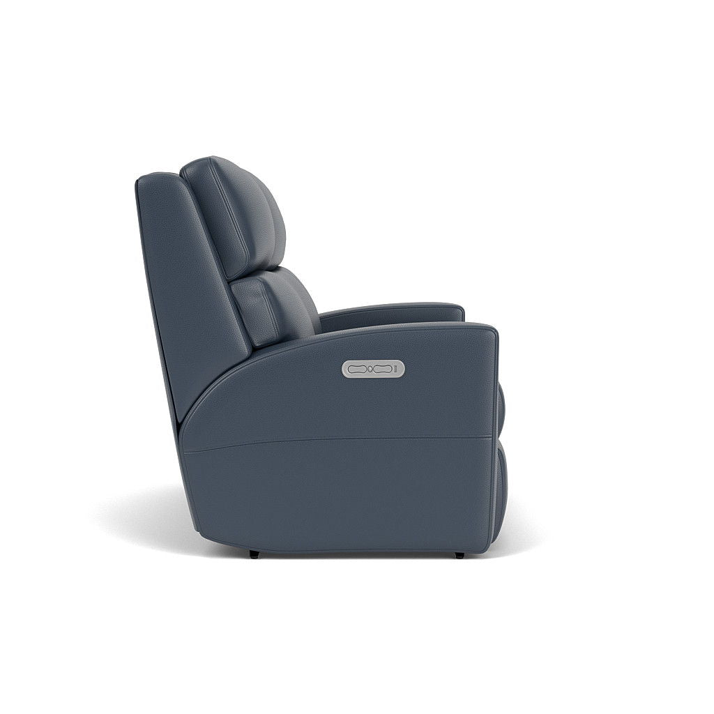 Catalina Transitional Leather Power Reclining Loveseat, Power Headrests | Flexsteel