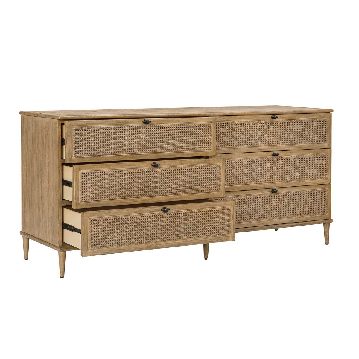 Coast 6 Drawer Rattan Chest Woodtone - Light Brown by Uttermost - View 6