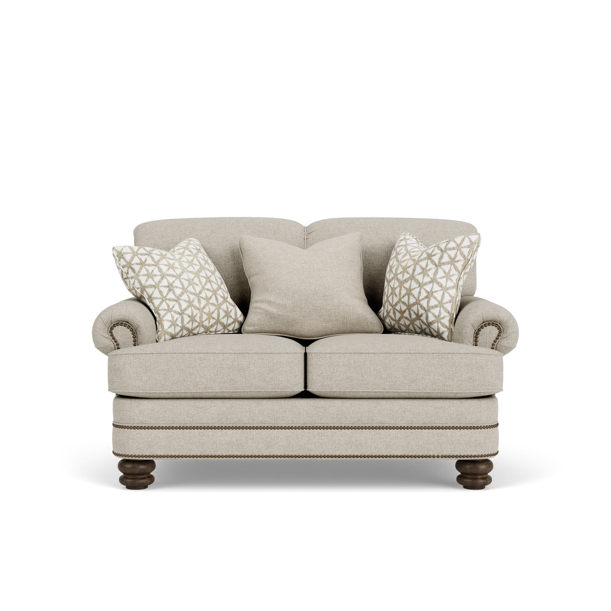 Bay Bridge Fabric Loveseat, Nailhead Trim | Flexsteel