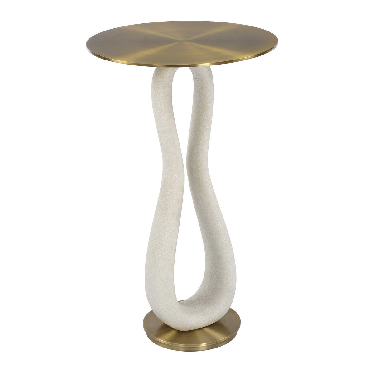 Sonia Modern Accent Table Brass - Gold / White by Uttermost - View 4