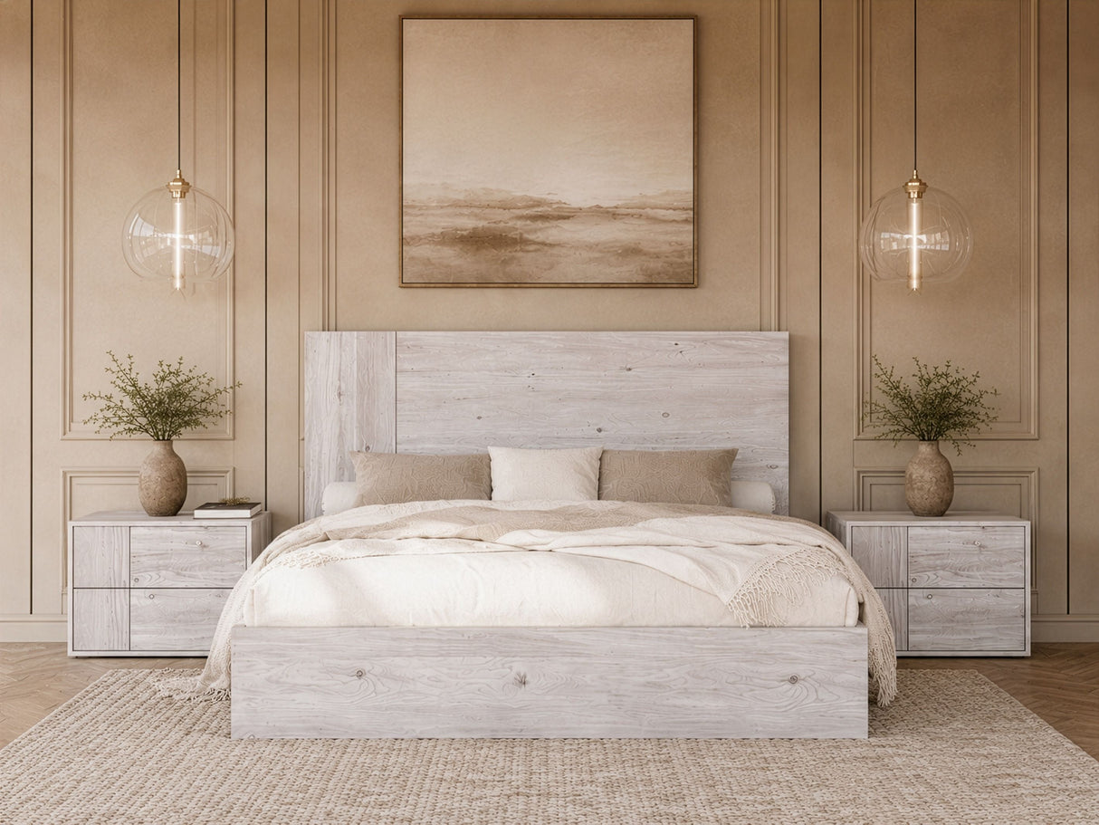 Eastern King Asus - Modern Italian White Bed