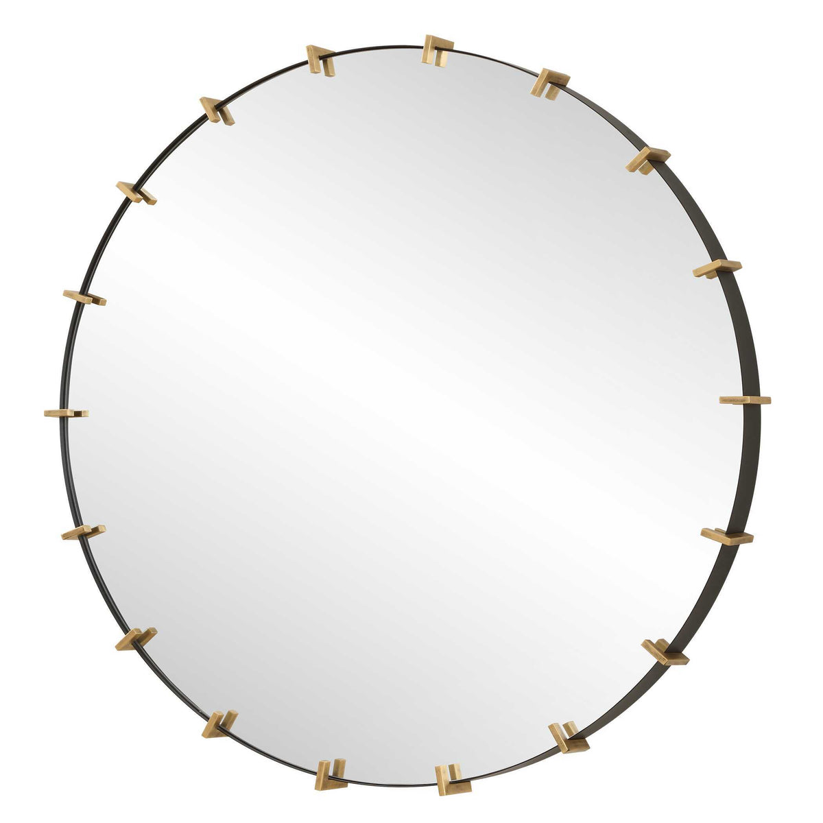 Pali Industrial Round Mirror - Gold by Uttermost - View 4